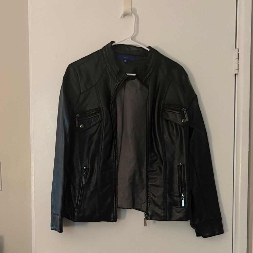 Apt. 9 Black Faux Leather Outerwear